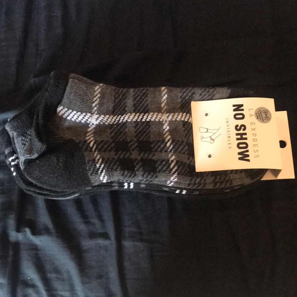 LA EXPRESS No Show Black Various Designs Socks